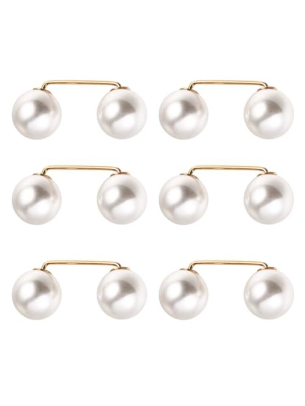 6pcs Faux Pearl Brooch Pins Women Safety Pin Clothing Cardigan Jean Waist
